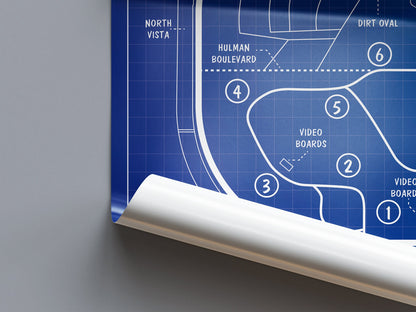 Indianapolis Race Track Blueprint Poster
