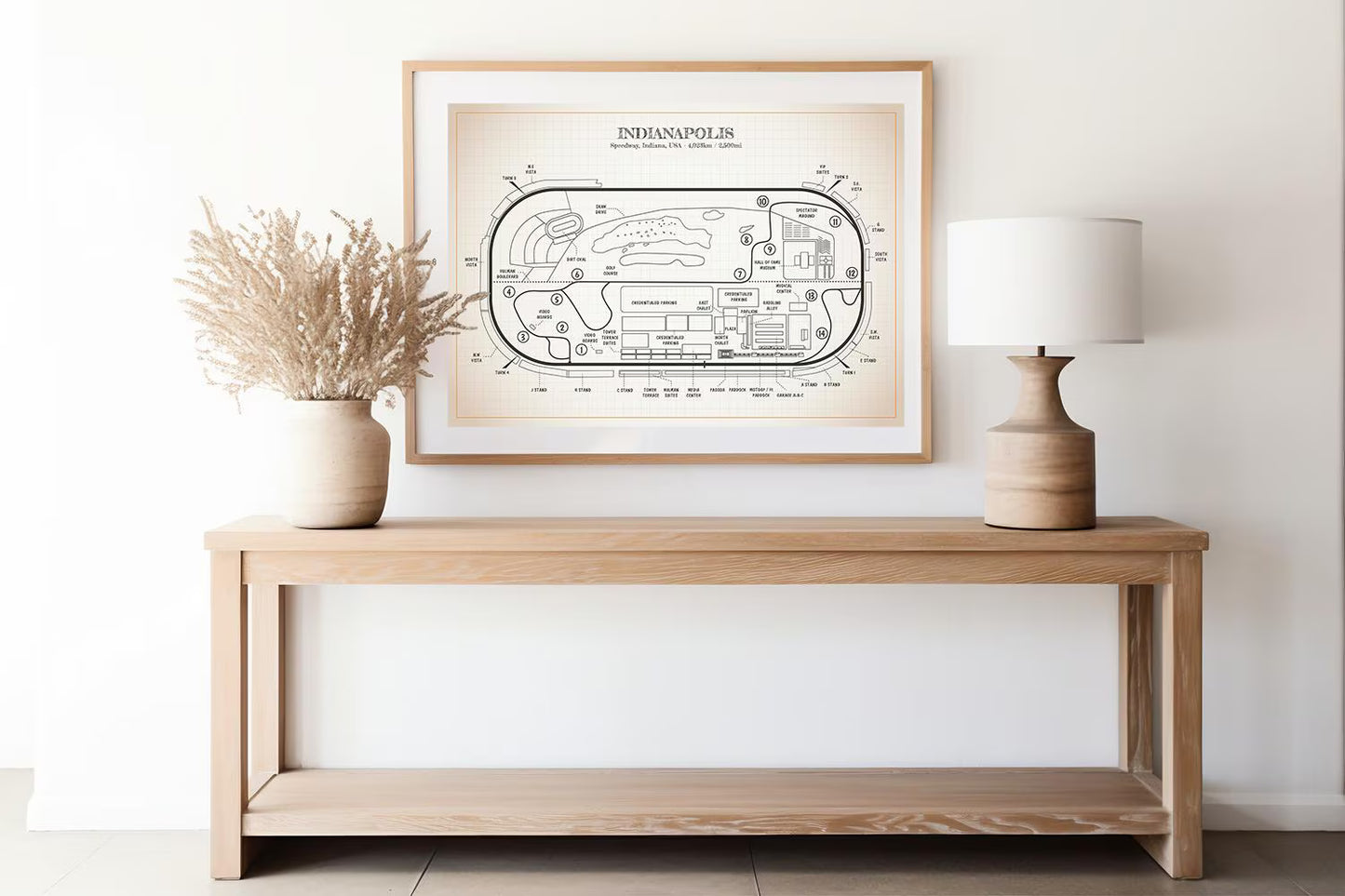 Indianapolis Race Track Blueprint Poster