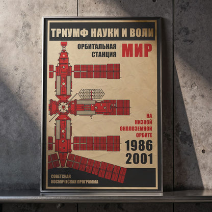 Mir Space Station. In Low Earth Orbit from 1986 to 2001 (In Russian) (Pop) Poster