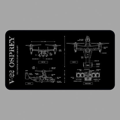 V-22 Osprey: Tilt-Rotor Military Aircraft Desk Mat