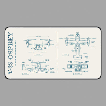 V-22 Osprey: Tilt-Rotor Military Aircraft Desk Mat