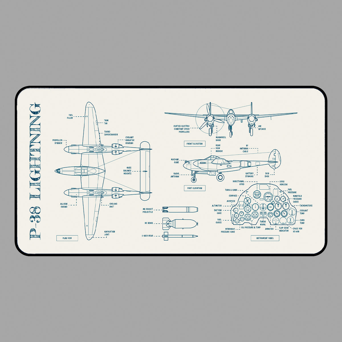 P-38 Lightning Desk Mat