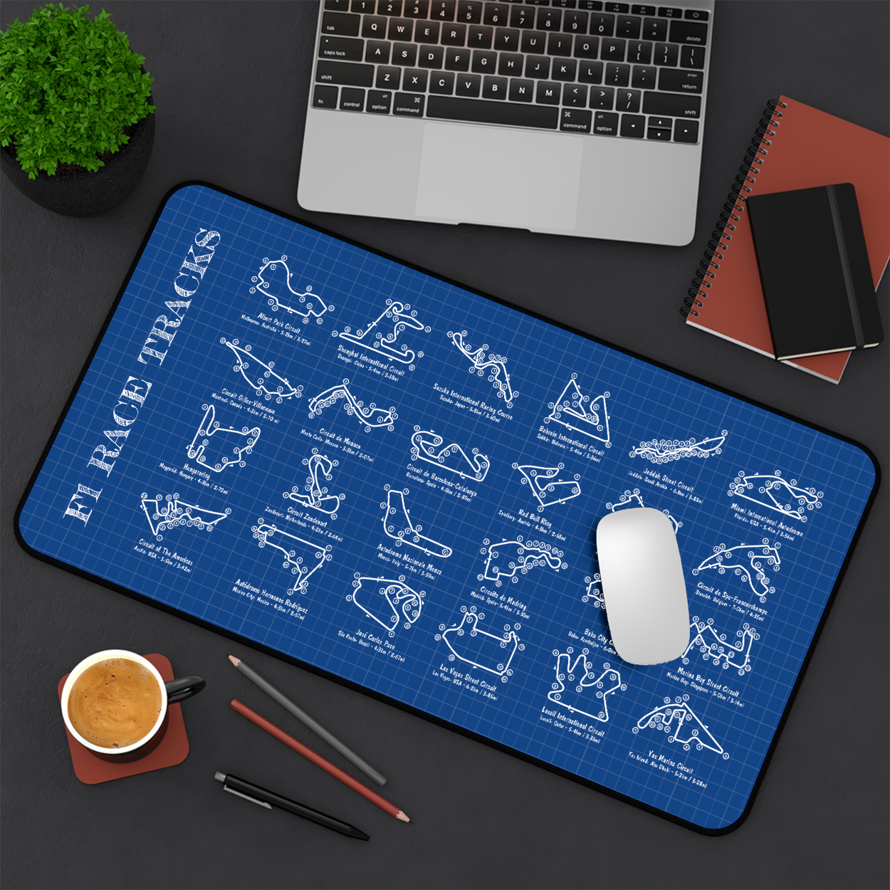 F1 Race Tracks Desk Mat