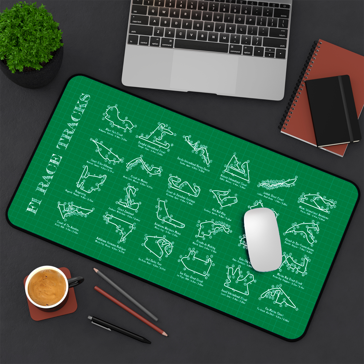 F1 Race Tracks Desk Mat