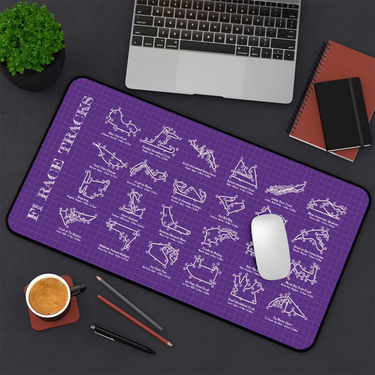 F1 Race Tracks Desk Mat