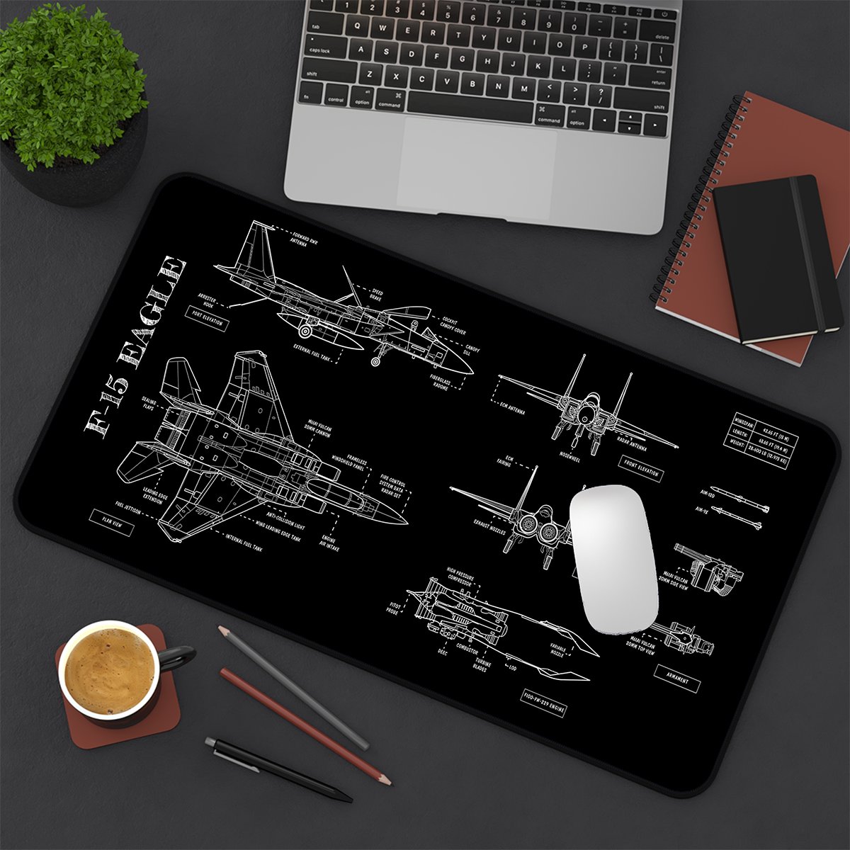 F-15 Blueprint Desk Mat