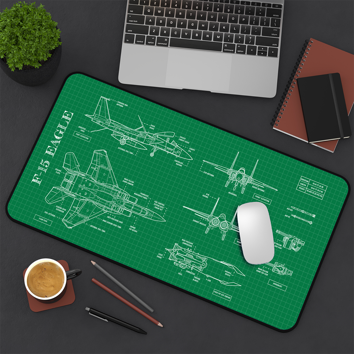 F-15 Blueprint Desk Mat