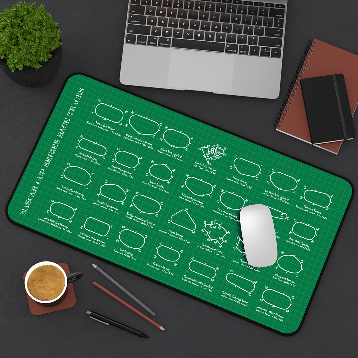 Indycar Race Tracks Desk Mat