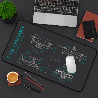 V-22 Osprey: Tilt-Rotor Military Aircraft Desk Mat