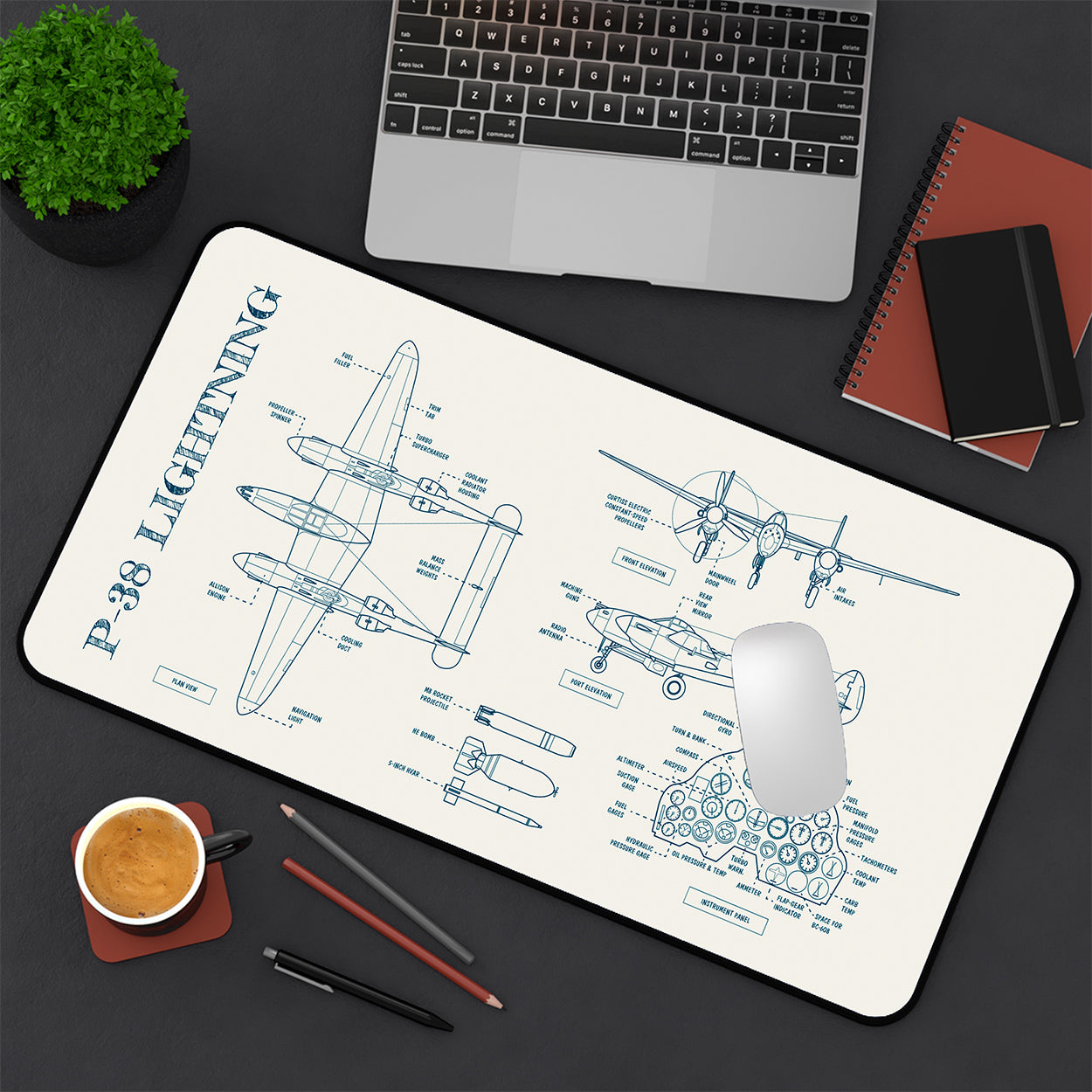 P-38 Lightning Desk Mat