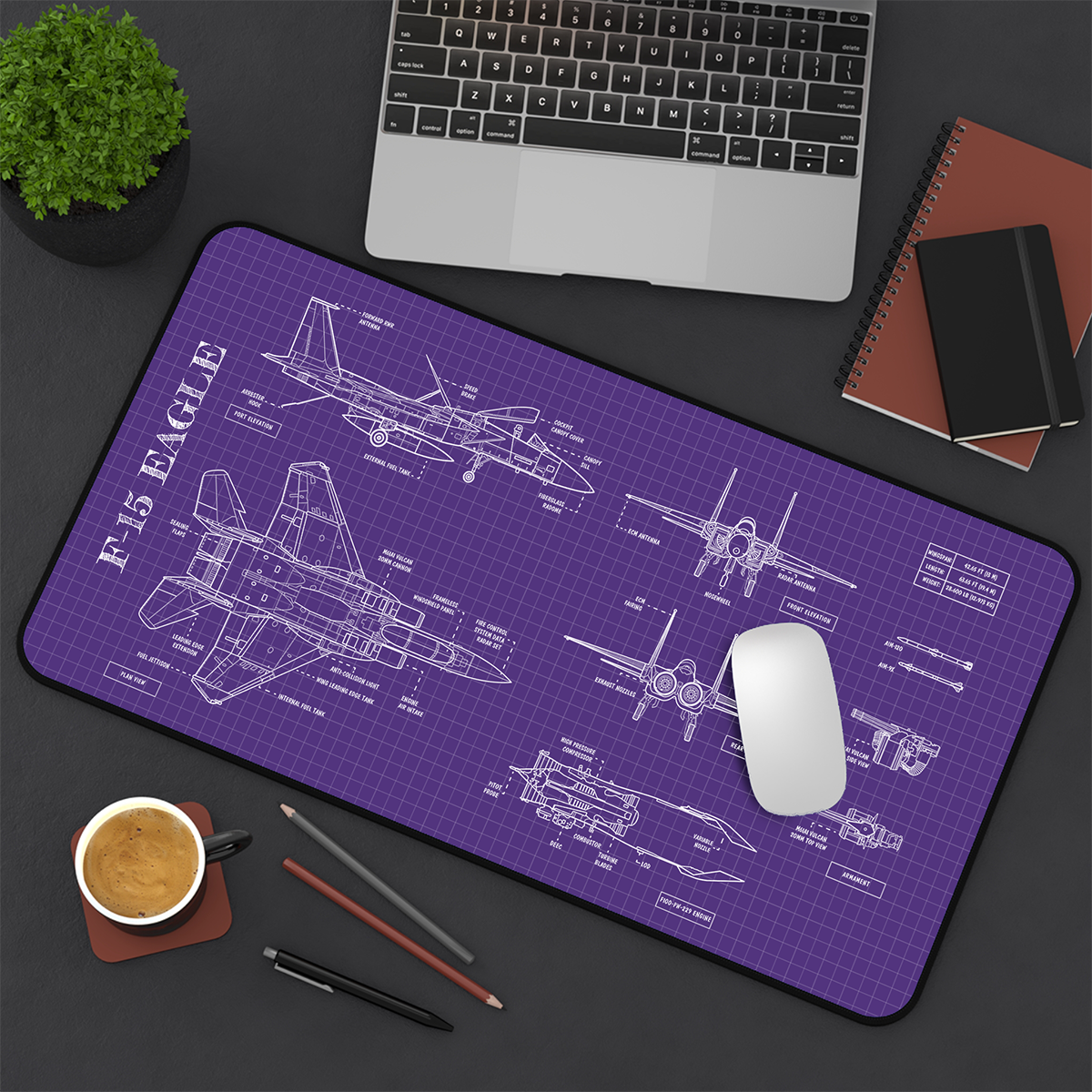 F-15 Blueprint Desk Mat