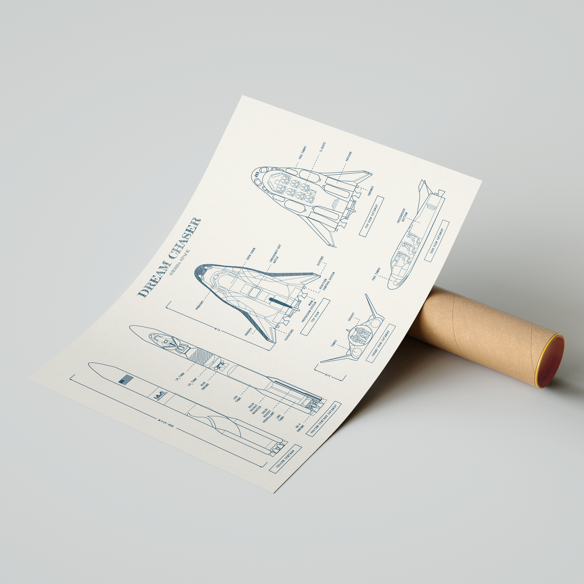 Dream Chaser Blueprint Poster
