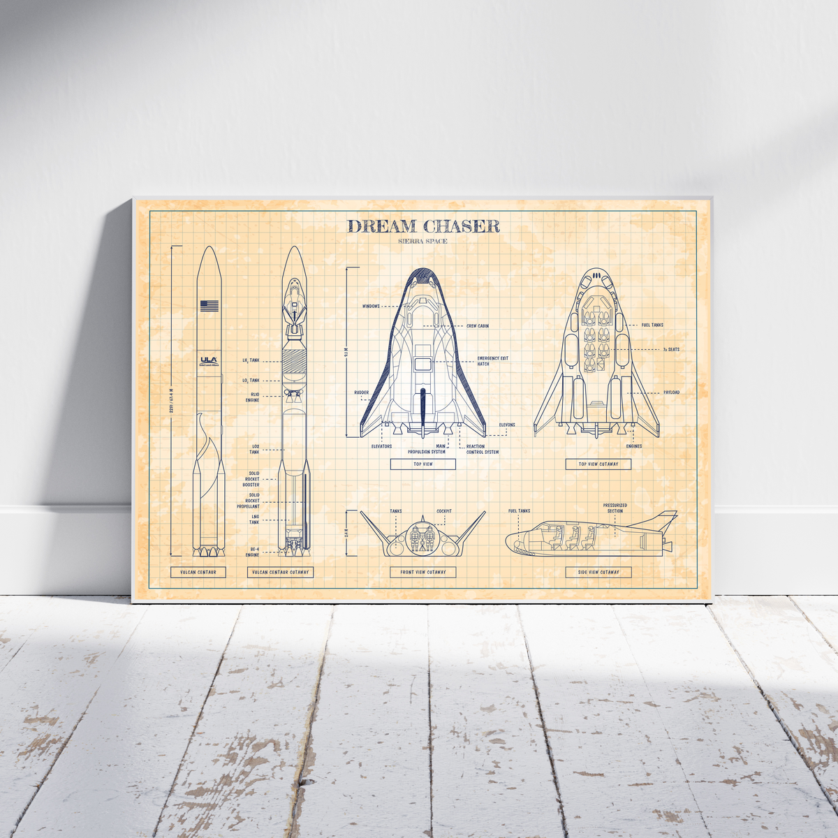Dream Chaser Blueprint Poster