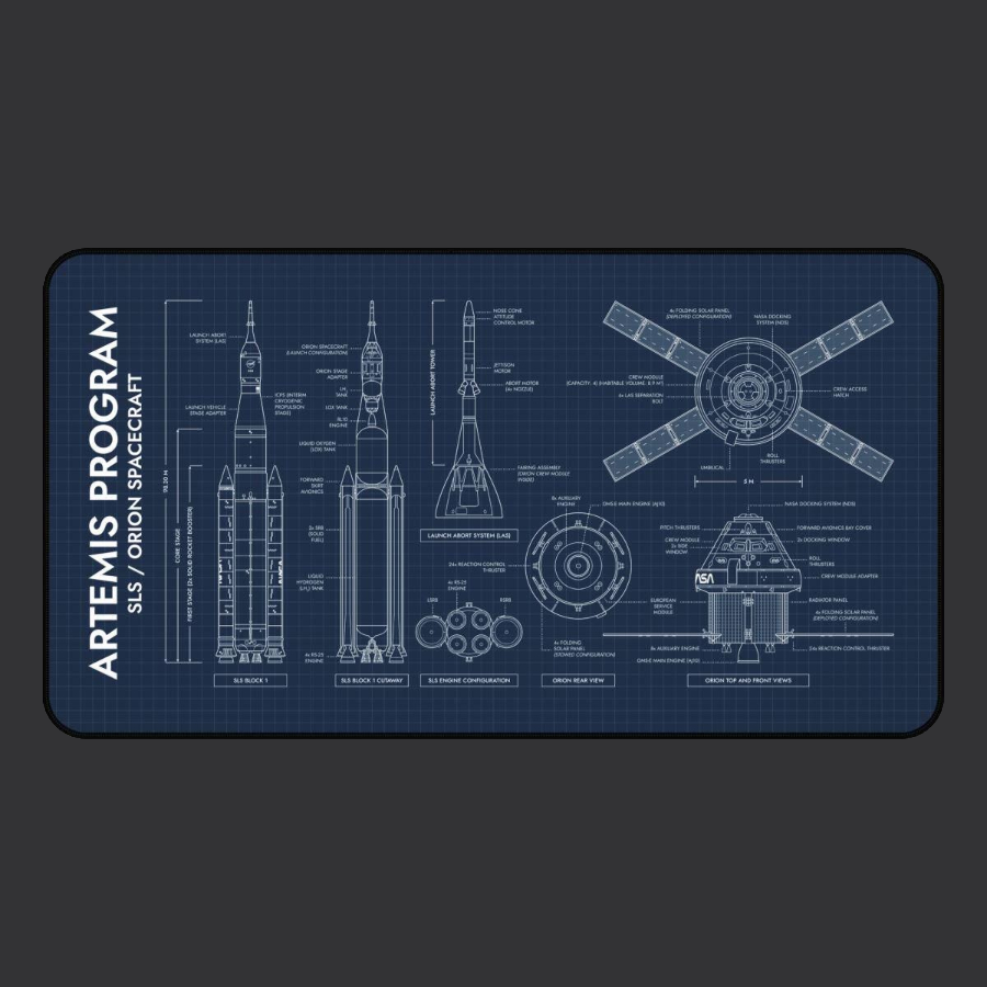 Artemis Program SLS and Orion Desk Mat