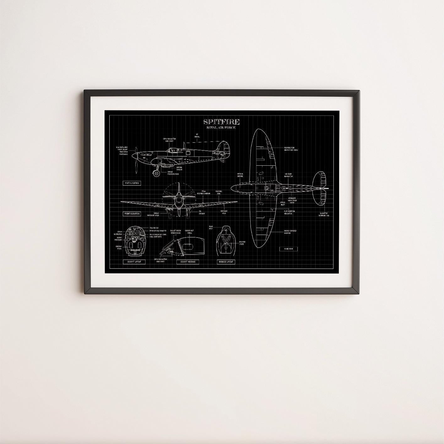 Spitfire Blueprint Poster