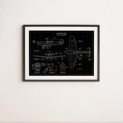 Spitfire Blueprint Poster