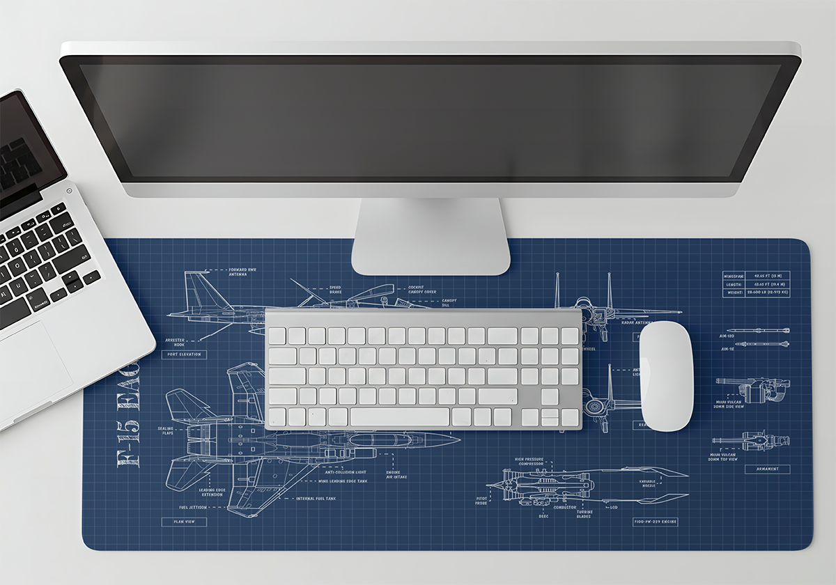 F-15 Blueprint Desk Mat