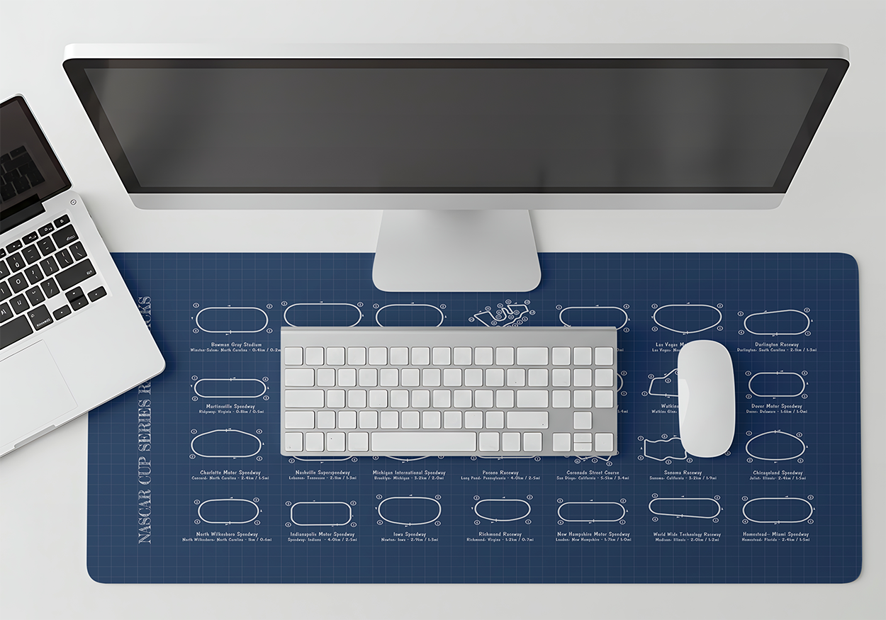 Indycar Race Tracks Desk Mat