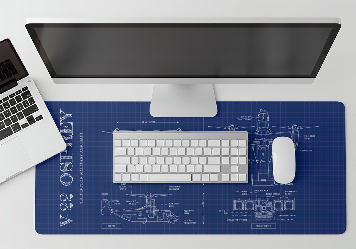 V-22 Osprey: Tilt-Rotor Military Aircraft Desk Mat