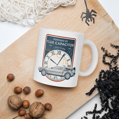 Back to the Future - Powered by Flux Capacitor - White glossy mug