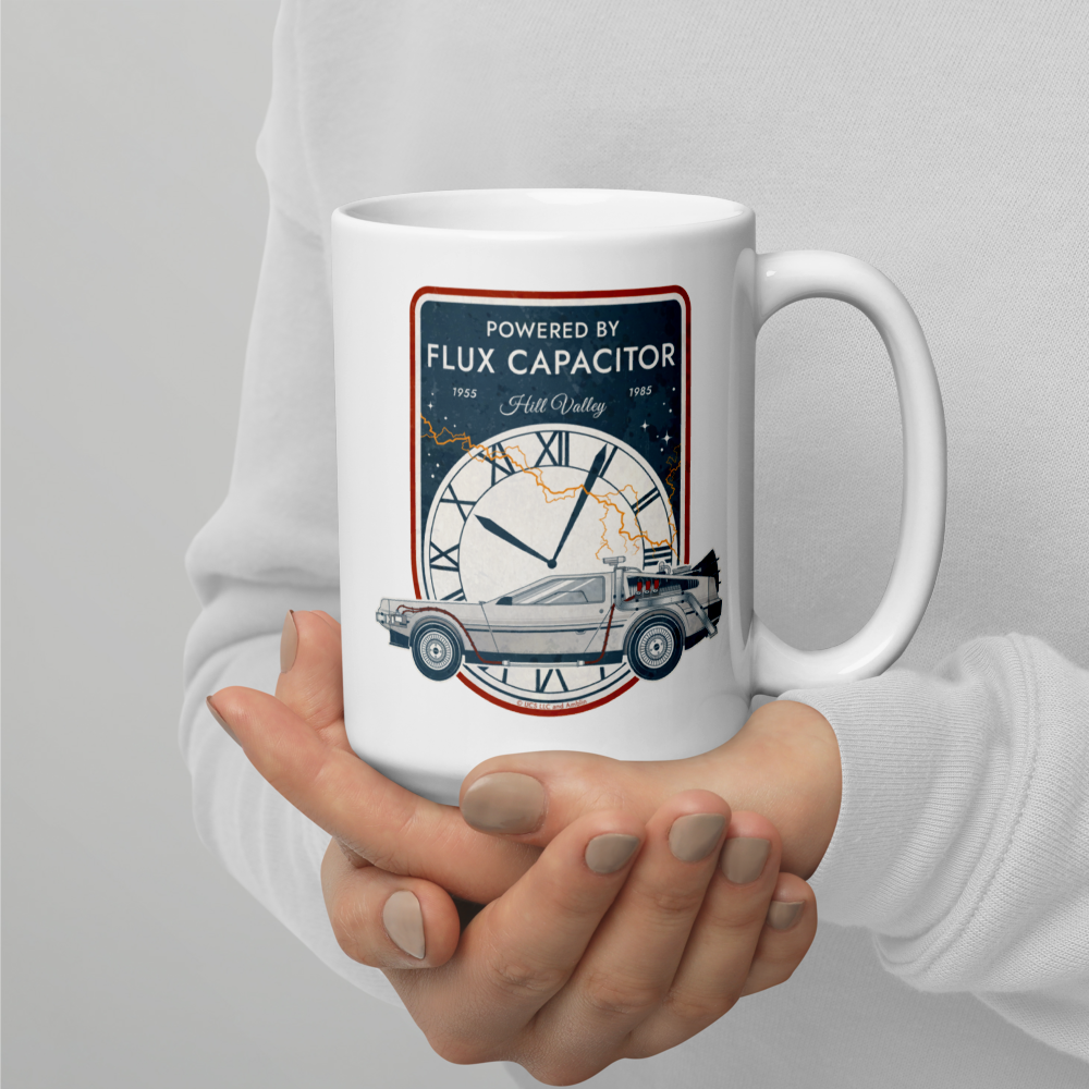 Back to the Future - Powered by Flux Capacitor - White glossy mug