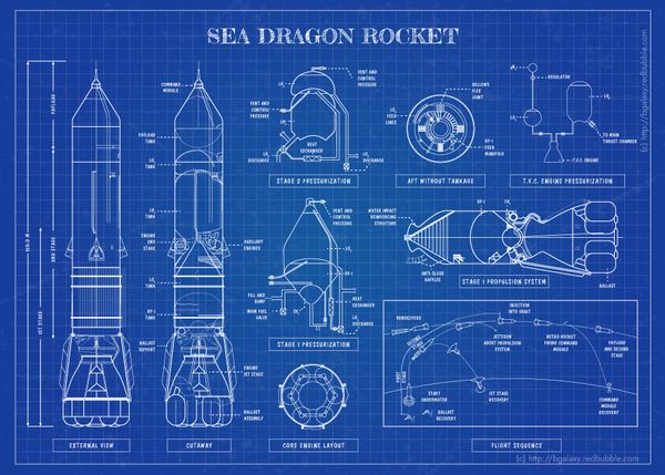Sea Dragon Rocket Blueprint – BlueGalaxyDesigns